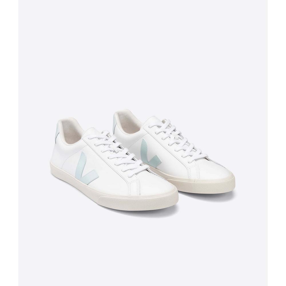 Veja ESPLAR LEATHER Women's Sneakers White/Blue | CA 609WNB